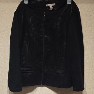 JM Collection Petite Black Zip-Up Jacket – Size 16P